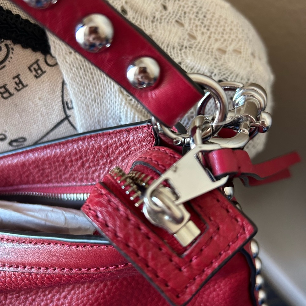🇺🇸🇺🇸🇺🇸🇺🇸🇺🇸❤️❤️❤️Rebecca Minkoff Red  Leather Studded Shoulder Bag